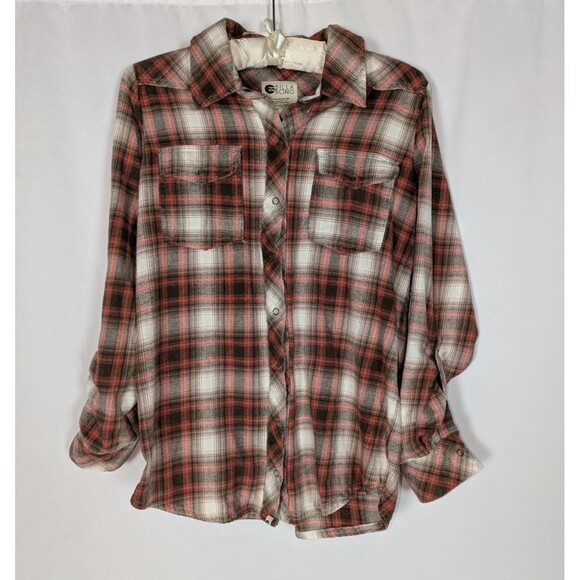 Billa Bong Button Down L Womens Multicolor Plaid Snap Button Long Sleeve Western - Picture 1 of 8